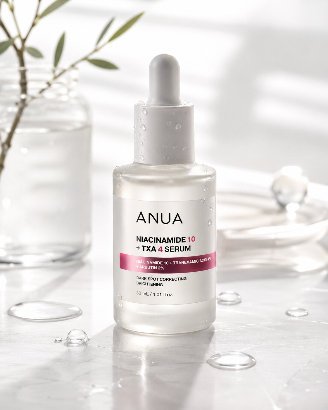 Anua Niacinamide 10 + TXA 4 Serum for brighter hydrated skin glow