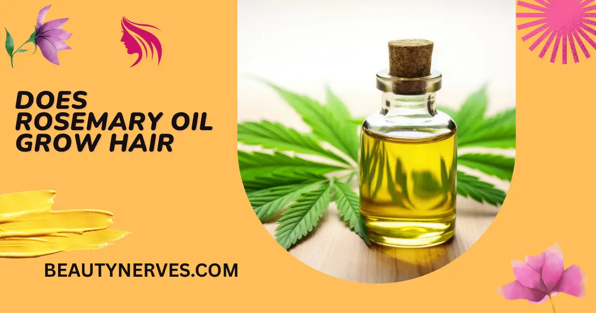 Does Rosemary Oil Grow Hair? Bottle of rosemary oil with green leaves representing natural hair growth and scalp care
