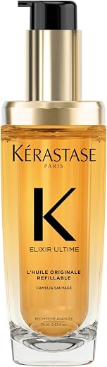 Kerastase Elixir Ultime Refillable Hair Oil - Hydrates & Smoothes Frizz, Adds Shine, With Wild Camellia, Sandalwood and Freesia Fragrance, Nourishes & Strengthens Hair