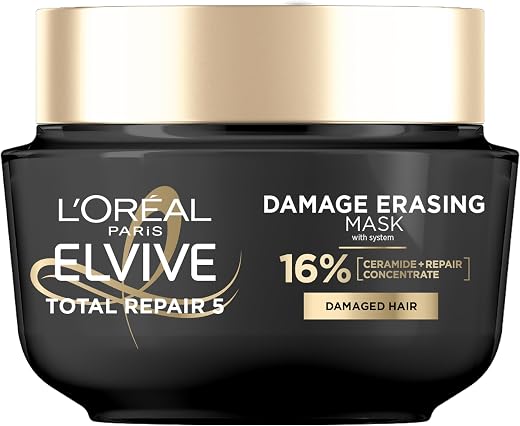 L'Oreal Paris Elvive Total Repair 5 Damage-Erasing Balm Mask, Rinse-Out Hair Treatment, 8.5 fl oz (Packaging May Vary)