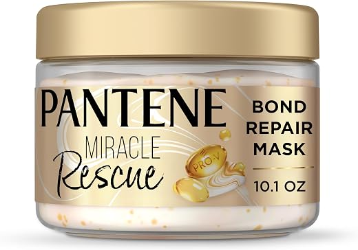 Pantene Miracle Rescue Hair Mask, Intensive Bond Repair with Melting Pro-V Pearls, Melts Away Damage, Builds Bonds, Strengthens Against Damage, Deep Conditioning for Dry Damaged Hair, 10.1 fl oz