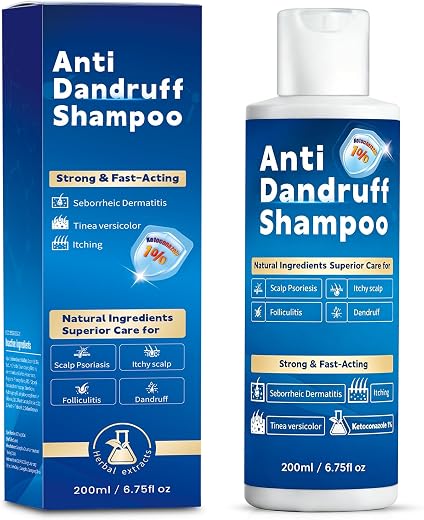 1% Ketoconazole Anti-Dandruff Shampoo, Scalp Treatment for Seborrheic Dermatitis & Psoriasis Symptoms, Itchy Scalp Relief & Flakes Control, Hydrating Care for Men & Women
