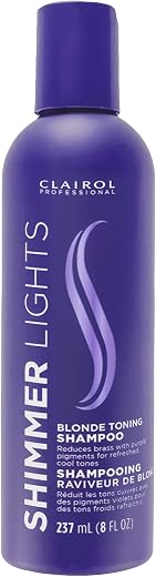 Clairol Professional Shimmer Lights Purple Shampoo | Neutralizes Brass & Yellow Tones | For Blonde, Silver, Gray & Highlighted Hair