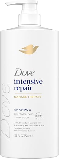 Dove Intensive Repair Shampoo for Damaged Hair & Breakage 28oz | Helps protect against future hair breakage and regenerate hair strength with Amino Serum & Bio-Protein Care