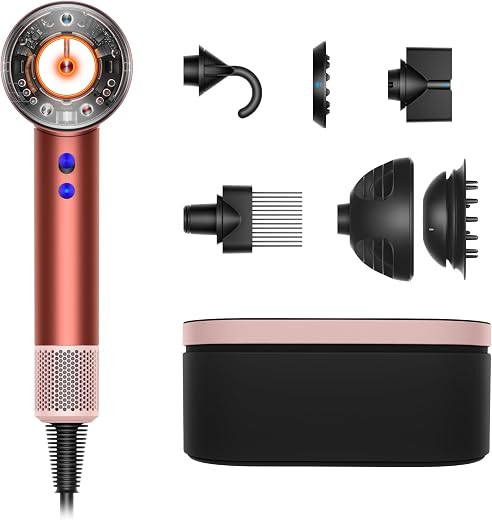 Dyson Supersonic Nural™ Hair Dryer in Strawberry Bronze and Blush Pink with Dyson-Designed Presentation