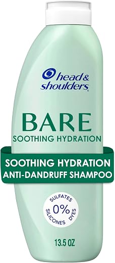 Head & Shoulders Anti-Dandruff Shampoo, BARE Soothing Hydration, 1% Pyrithione Zinc, Dry Scalp Relief, Free of Sulfates, Silicones, Dyes, 13.5 Fl Oz