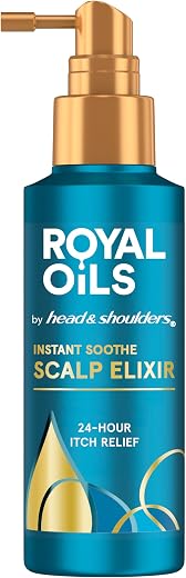 Head & Shoulders Royal Oils Instant Soothe Scalp Elixir, 4.2 fl oz, No-Rinse Scalp Relief for Textured Hair