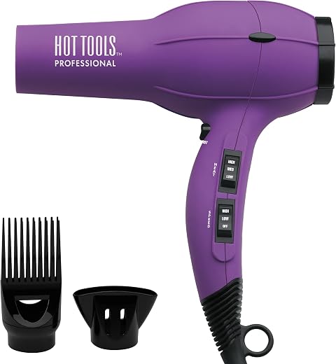 Hot Tools Pro Artist 1875 Watt Turbo Ionic Hair Dryer, Purple
