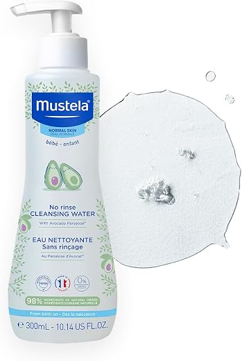 Mustela No-Rinse Micellar Cleansing Water for Babies - Made with Natural Avocado Perseose & Aloe Vera - Safely Cleans Baby's Face, Hands & Diaper Area - 1 or 2-Pack - Various Sizes