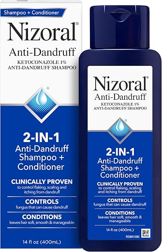 Nizoral 2-in-1 Anti Dandruff Shampoo and Conditioner, 14 Fl Oz | 1% Ketoconazole, Antifungal, Dandruff Treatment, For All Hair Types
