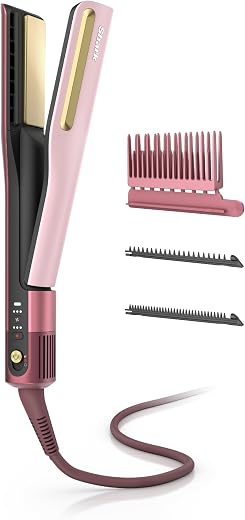 Shark SilkiPro Air Straightener & Blow Dryer, Flat Iron, Rose, HT400PK