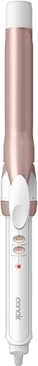 Conair Curling Iron, Double Ceramic, 1" Barrel, White/Rose Gold
