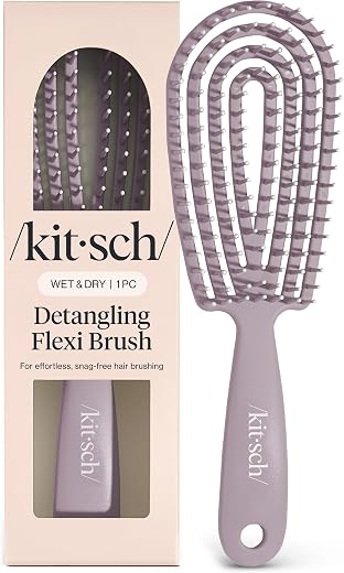 Kitsch Flexi Flow Detangler Brush, Hair Brushes For Women - Soft Violet