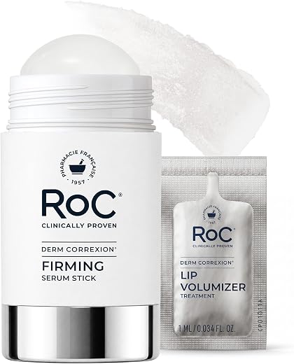 RoC Derm Correxion Retinol Firming Serum Stick with Antioxidants to Visibly Tighten and Firm Wrinkles and Laugh Lines For Men and Women + Retinol Eye Cream Packette, 1.0 oz (Packaging May Vary)