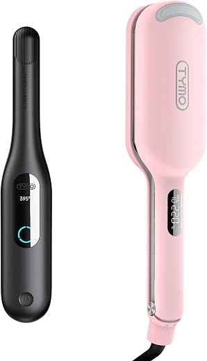TYMO Cordless Mini Flat Iron + TYMO ROVY Beach Waves Curling Wand