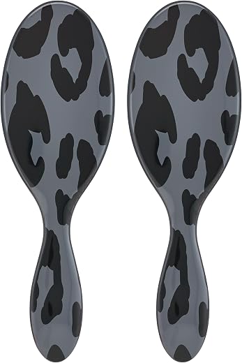 Wet Brush Original Detangler Hair Brush, Grey Leopard (Safari), Ultra-Soft IntelliFlex Bristles, Detangling Bristles Glide Through Tangles (Wet Dry & Damaged Hair), Women & Men (Pack of 2)